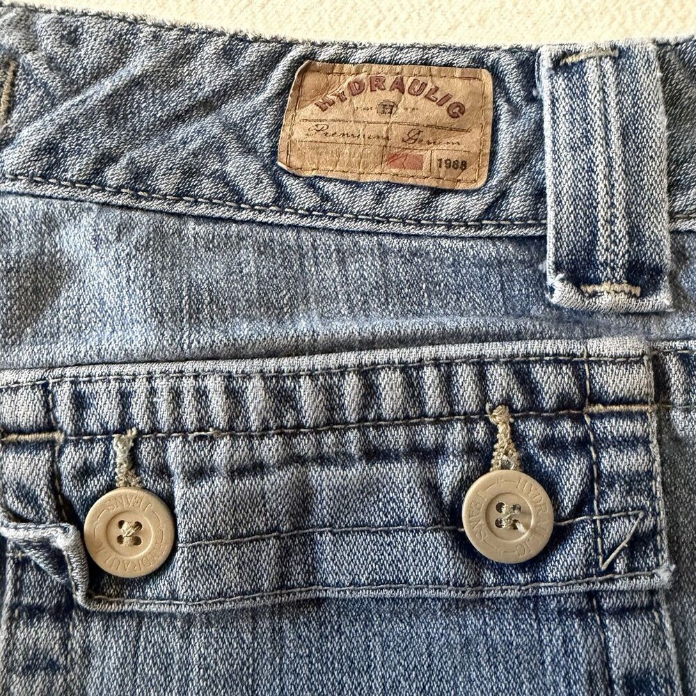 VTG Hydraulic Denim Blue Jean Slit Skirt Size 13/14Y2K Preppy Grunge Hipster - Picture 9 of 9